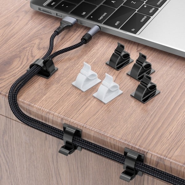 60 STK Selv klebende kabel styring organisering klemmer justerbar skrivebord ryddig wire ledning fikser feste klemmer