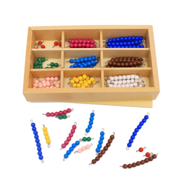 Barn leker montessori materialer pedagogisk tre leke fargerik rut brett perler matematikk leker