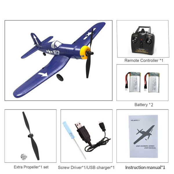 VOLANTEXRC 761-8 2,4GHz RC Fly 6-Axis Gyro F4U Corsair EPP RC Plane Foam Trainer Warbird