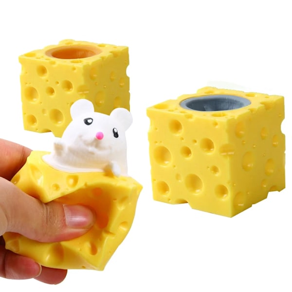 Stressiä lievittävä lemmikki juusto hiiri juusto nipistys hauska stressi pallo aukko orava kuppi pilkku lelu fidget lelut