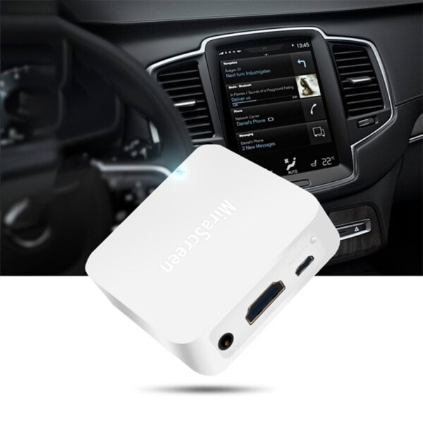 Bil Wifi Display Box Dual Port AV HD Navigation Ljud Video Trådlös Skärm Spegling Dongle