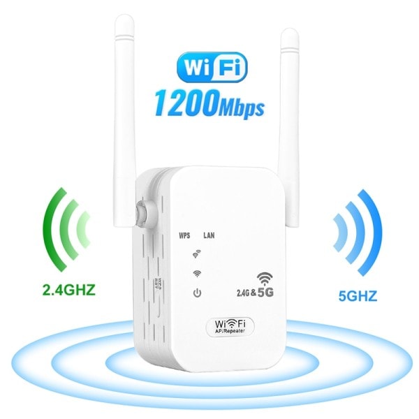 2.4G 5Ghz Langaton WiFi Toistin Wi Fi Signaali Booster 300M 1200Mbps WiFi vahvistin 5G Wi-Fi pitkä kantama laajennus