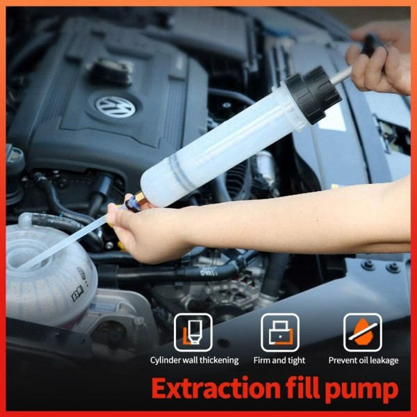 1,5L Oljevätska Extraktor Fylling Olje Byte Sprutan Flaska Transfer Fordon Bränsle Utsug Pump