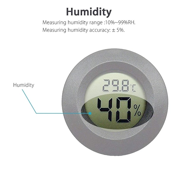 5 bitar Hygrometer Termometer Digital LCD Monitor Luftfuktighet Mätare mätare för luftfuktare avfuktare