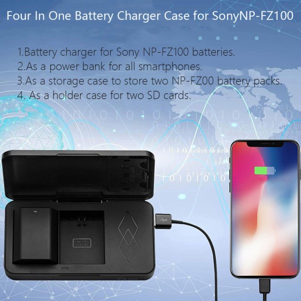 Batteri og batteri oplader etui strøm bank