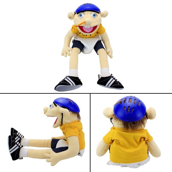 Stor Jeffy Puppet Plysh Hat Spil Legetøj Dreng Pige Tegnefilm Feebee Hånd Dukke Plushie Dukke