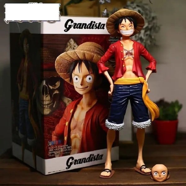 One Piece Anime Figur Confident Smiley Luffy Three Form Face Changing Doll Action Figurine Model Legetøj