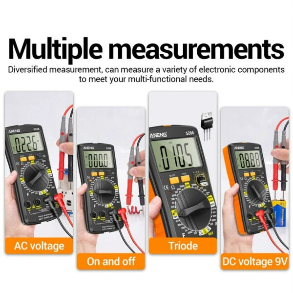 Digital Ultra-tynd Multimeter Opbevaring Professionel Meter Auto Voltmeter