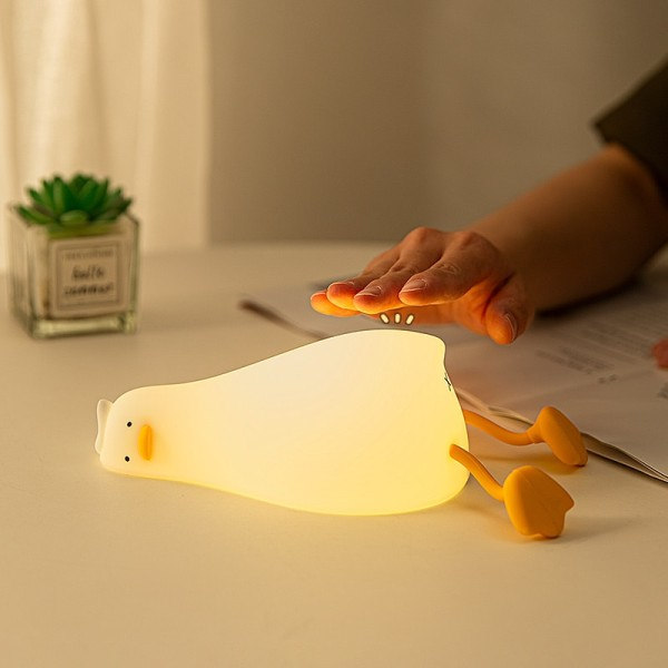 And Natlamper Led Nat Lys Ælling Genopladelig Lampe USB Tegnefilm Silicone