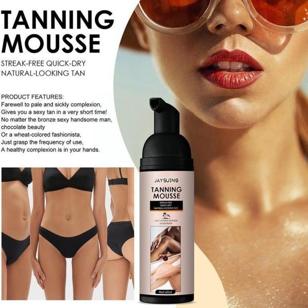 Self Tanning Mousse Spray Fast Body Face Self Tanner 60ml Cream Mak Makeup Solarium Foundation Fake Tan D5n8