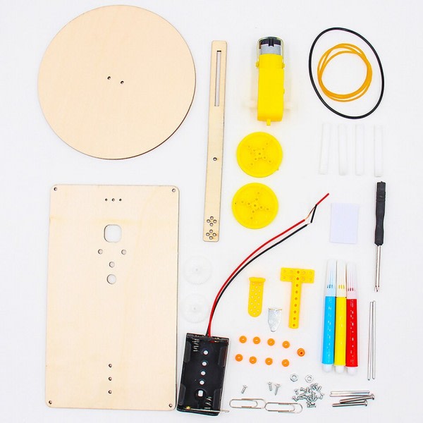 Monterad Elektrisk Plotter Modell Kit Kreativt Ritning Robot Fysik Vetenskapligt Experiment Utbildnings leksak