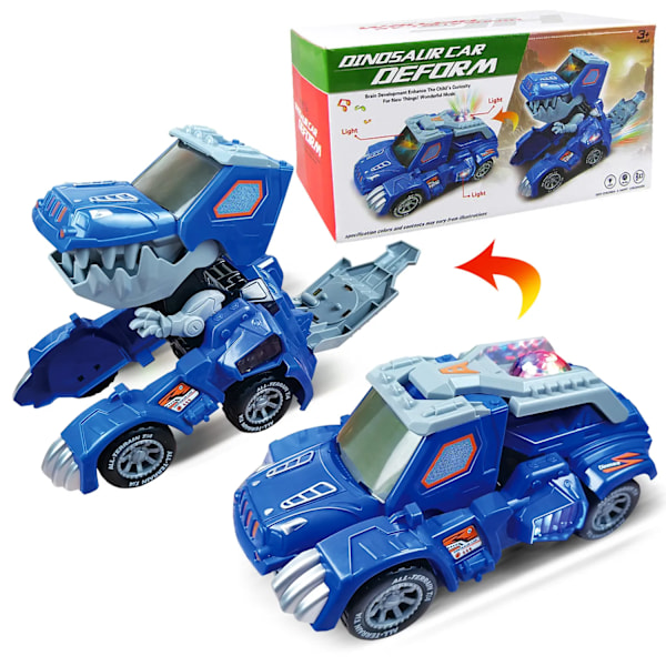 Automatisk Transform Robot Modell Dinosaur Med Lys Musikk Tidlig Educational Dino Toy