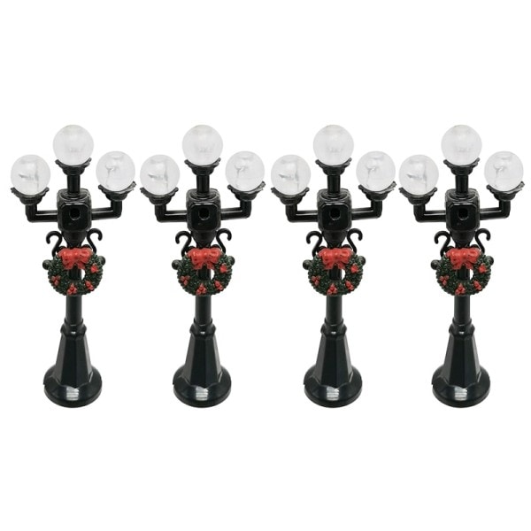 Miniatyr jul gate lampe post park benk mini gate lys