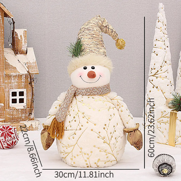Jul Dukker Dekoration Kort Plys Printe Julemand Snemand Dukke til jule Træ Ornamenter Figurine