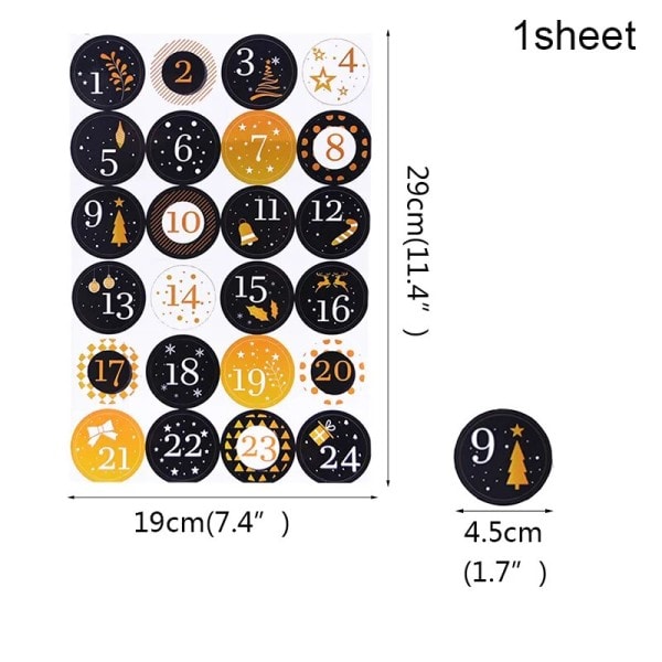 God jul advent kalender jul nedräkning present nummer klistermärken etikett