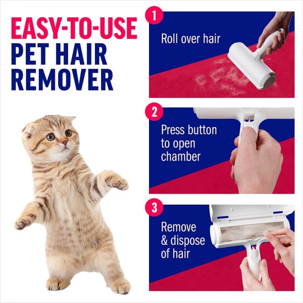 Husdjur hårborttagare rulle - hund & katt päls borttagare med självrengörande bas - effektiv djur hårborttagning verktyg