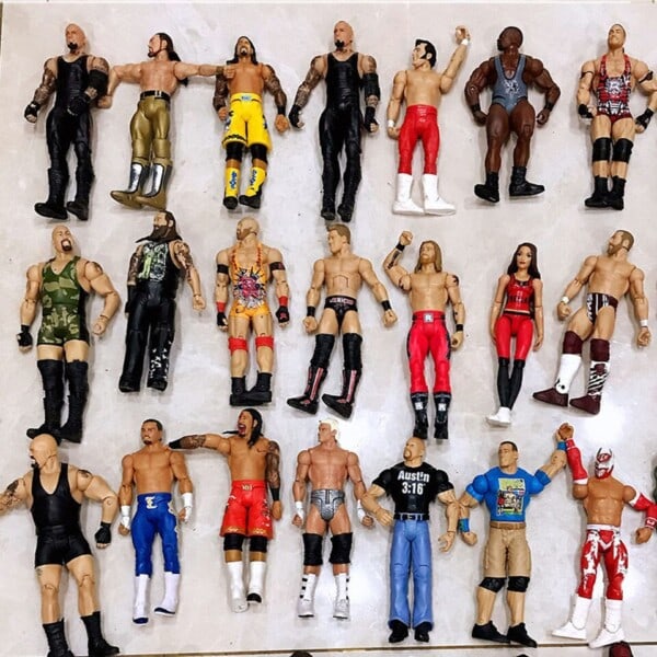 Original Wrestler action figurer Multi-joint Sort Mænd model Figur legetøj