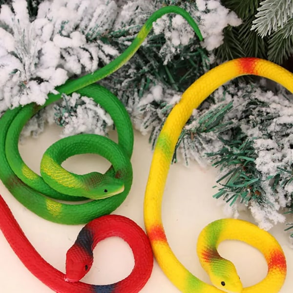 Trickery simulerad orm gummi orm rolig leksak rund huvud orm mjuk gummi simulerad leksak