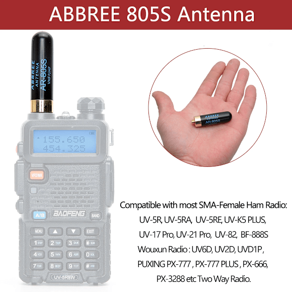 Mini Walkie Talkie Antenn AR-805S SMA- Kvinna Dubbelband Hög Gain Antenn För Radio