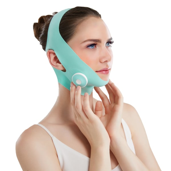 Dubbel Chin Reducer V Face Lifting Mask med Jawline Exerciser Ansikte Tejp Massager och Mjukt Tyg Lifting Bälte