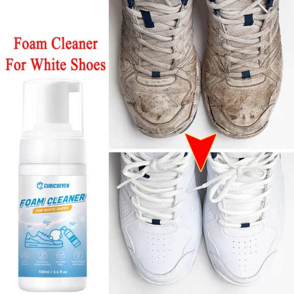 Skum rens For hvite sko hvite rengjøring flekker smuss fjern gul spray skum  rens d337 | Fyndiq