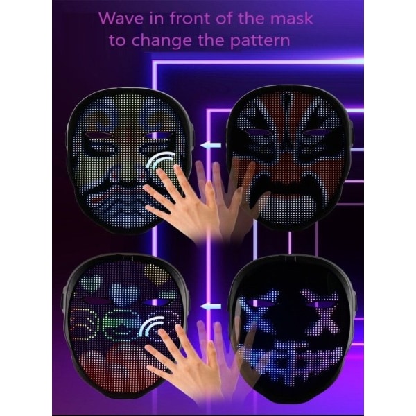 Bluetooth-kompatibel  App Kontrol LED Maske Navidad Carnival Festival Lys