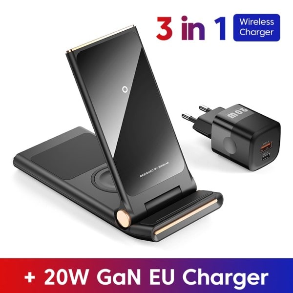 Langaton laturi 3 1 iPhone 13 12 11 Pro MAX XR X 8 taitettava lataus telakka asema
