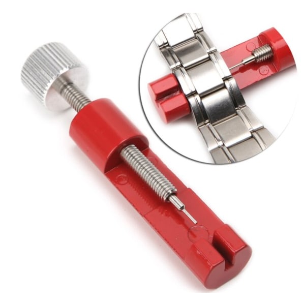 Rød metal justering ur bånd rem armbånd link pinde fjerner reparation værktøj kit rød