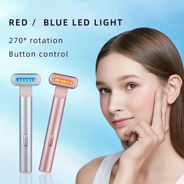 Fe Stick Eye Skønhed Instrument Rød og Blå Lys Massage Mikrostrøm Vibration