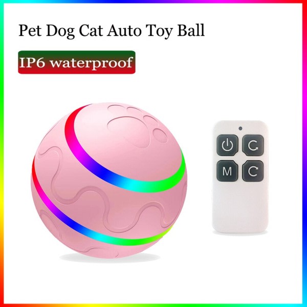 Elektrisk husdjur hund katt leksak boll med fjärrkontroll gravitation bälte lysdiod automatisk roterande hoppning husdjur katt hund leksak