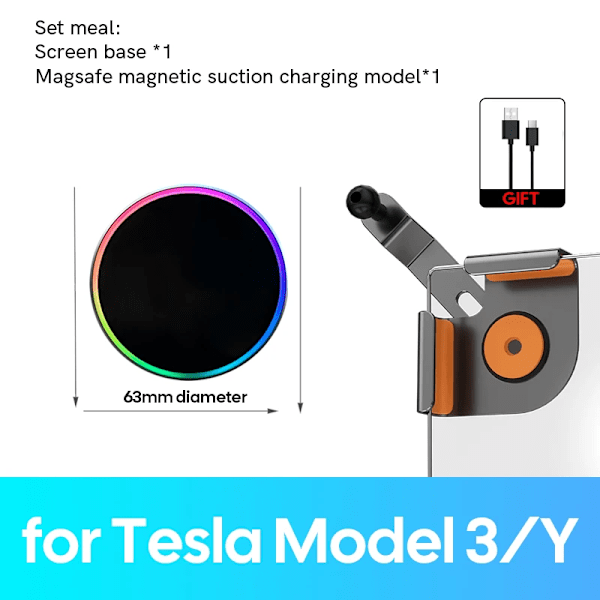 Modell 3/Y  tesla bil telefon montering holder 15W magnetisk Magsafe trådløs lader