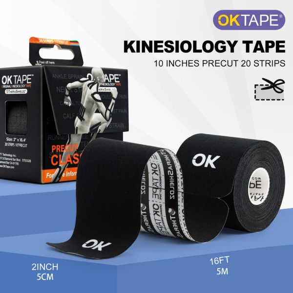 Kinesiologi Tejp Precut 20 Strips Latex Free Elastic Athletic Bandage