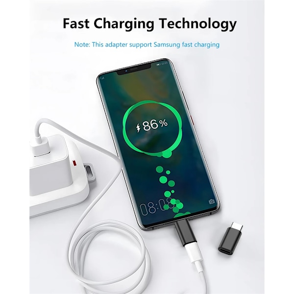 3 bitar Lightning Kvinna Till USB C Hane Laddare Adapter