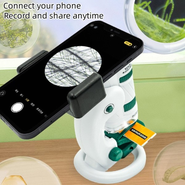 Kids Science Microscope Legetøj Kit 60-180x Pædagogisk Mini Lomme Håndholdt Mikroskop