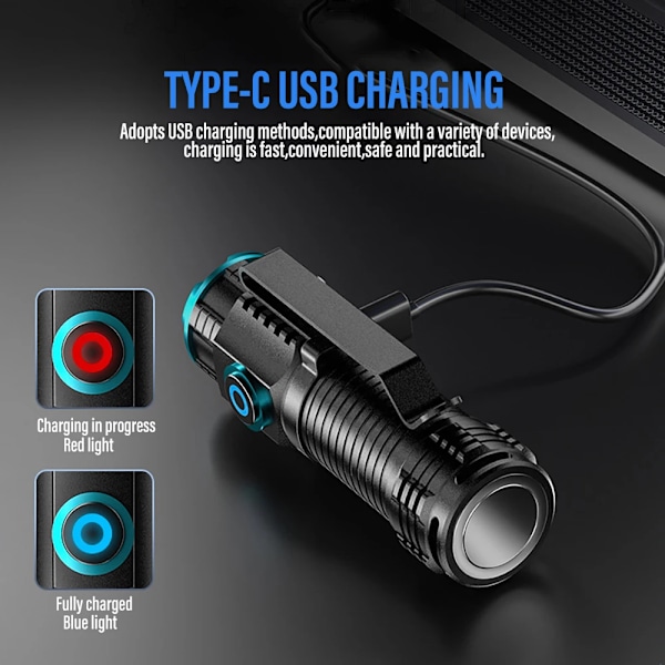 Høj kvalitet Kraftfuld XHP50 LED Lommelygte Bærbar Mini Lommelygte med hale magnet Camping Fiskeri Lanterne USB Genopladelig Hat Clip Lys