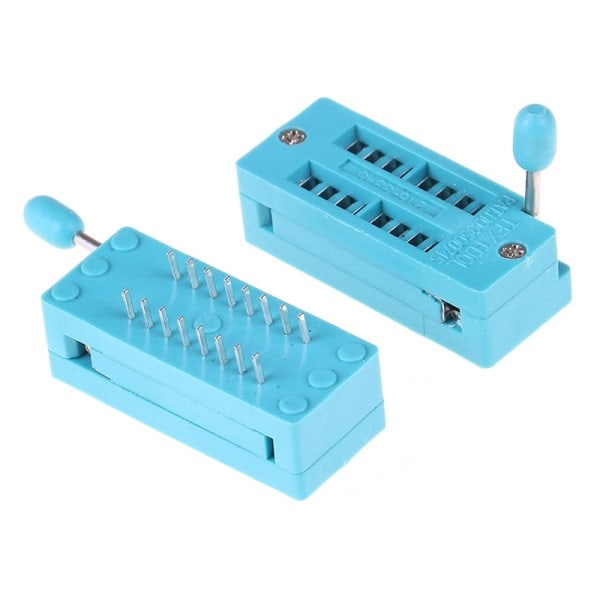 2 stk Ny Dip16 Zif Zip Ic Socket 16p Dip Chip Test Adapter