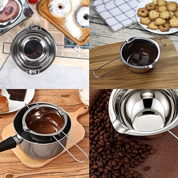 Rostfritt stål stearinljus smältning gryta mat kvalitet choklad is kuber smör godis smältning behållare bakning