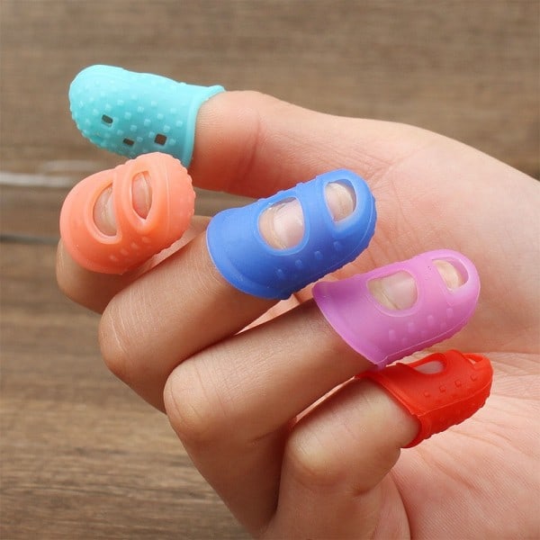 5 stk Multifunktionel Silicone Fingerbøl Udhulet Ude Åndbar Beskyttende Finger Sleeve