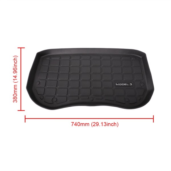 TPE Pad Front Bag Mat til Tesla Model 3