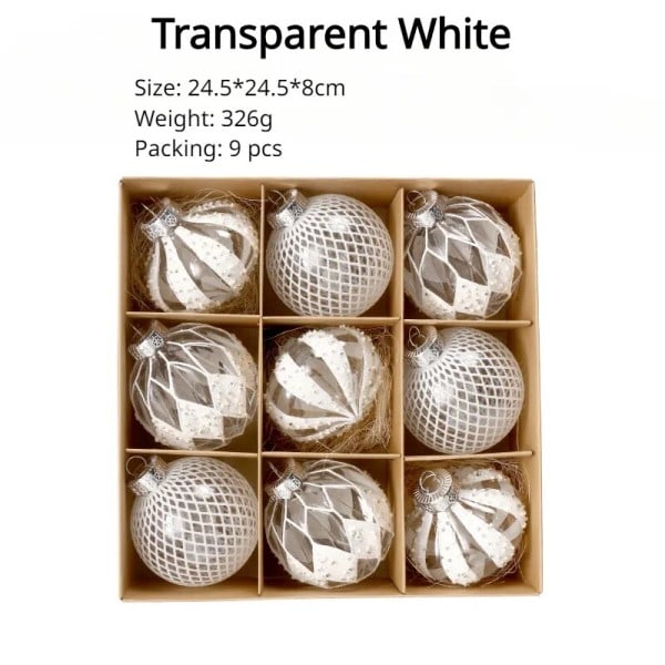 Jul kugle pynt transparent malet PET jule kugle sæt pynt