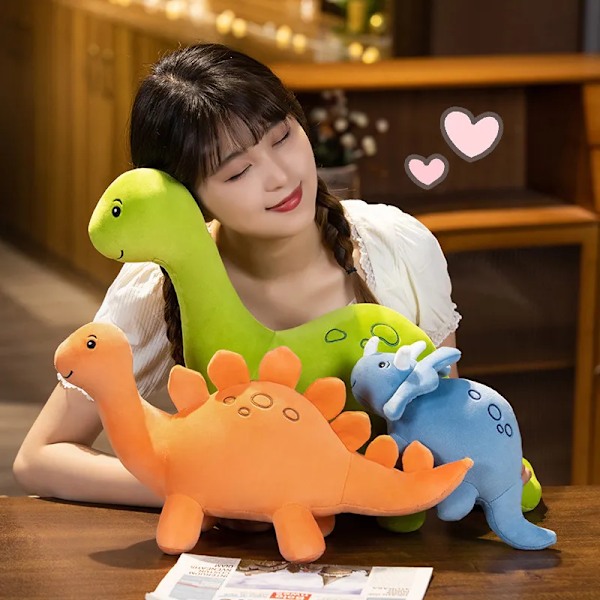 Tecknad Färgglad Dinosaurie Plysch Leksak Söt stoppade djur Triceratops Plysch Kawaii Mjuka Barn leksaker