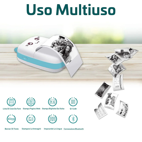 Mini Printer Bærbar Bluetooth Trådløs Smart Label Termisk Bærbar Printere Klistermærker Papir Trådløs Printere