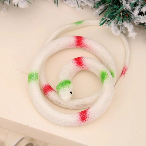 Huijaus simuloitu käärme kumi käärme hauska lelu pyöreä päällinen käärme pehmeä kumi simuloitu lelu