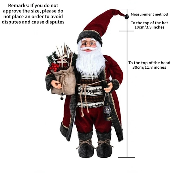 Jul Stor Jultomte Dockor Ornament Stående Tomten Figurin Hem Bröllop Fest