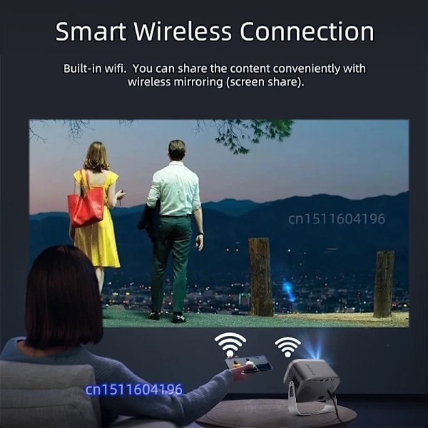 Hög kvalitet A003 MINI Projektor WIFI Bärbar Home Theater Cinema Beamer Smart TV Sync Android Phone LED Projektorer för 4k film