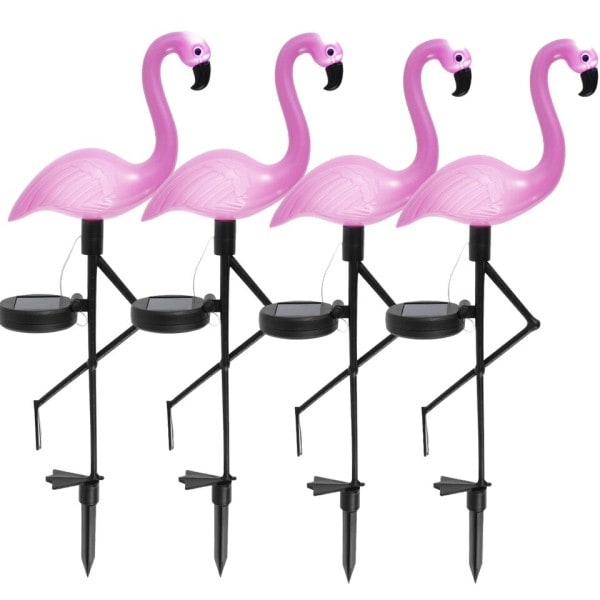 3 STK Flamingo Solar Lys IP55 Vandtæt LED Pink Flamingo Stake Lys Landskab Jord Lampe