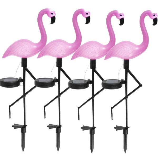 3 STK Flamingo Solar Lys IP55 Vanntett LED Rosa Flamingo Stak Lys Landskap Ground Lampe