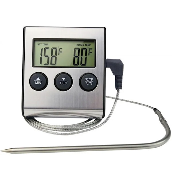 Kök Digital Matlagning Termometer Kött Mat Temperatur för Ugn BBQ Grill Timer