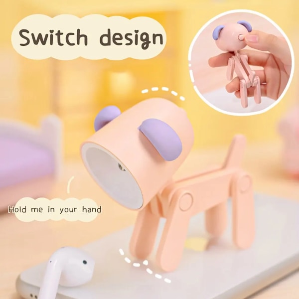 Tilfældige stile Kreativ Led Mini Nat Lys Student Gaver Tegnefilm Kæledyr foldning med ører Små bord lampe