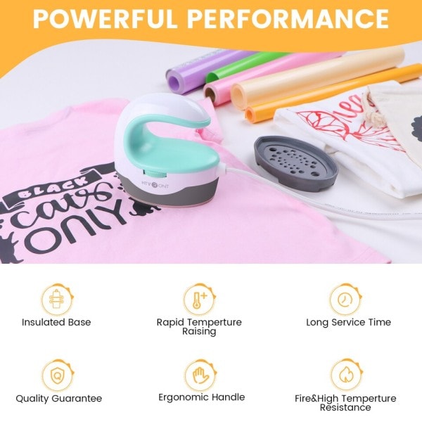 2nd Gen Portable MINI Heat Press Machine DIY Auto Easy Heating Transfer Iron HTV för Kläder Väskor Skor Hatt T-shirts